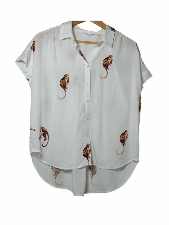 Jane + Delancey Tops - Jane + Delancey Women's Monkey Print Button Down Shirt Size M